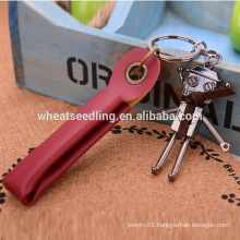 Leather Key Chain,Leather Keychain wholesale,Handmade robot Leather Keychain